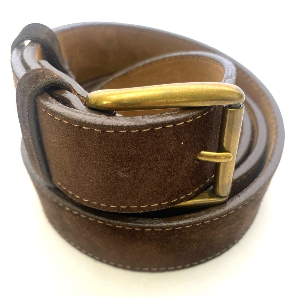 Orvis Men's Brown Suede Leather Trouser Belt